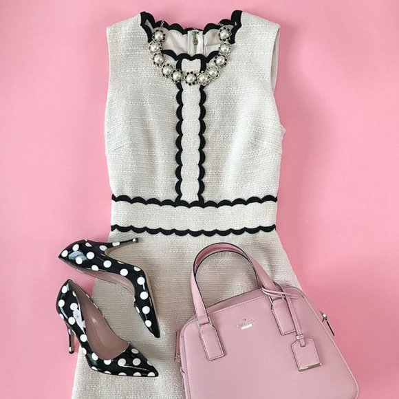 kate spade Dresses & Skirts - Kate Spade New York Scallop Trim Tweed Fit Flare Dress